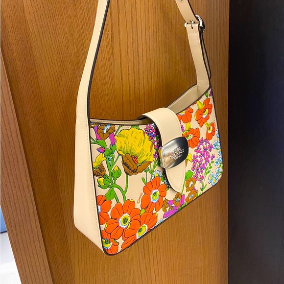 Coach Eliza Shoulder Bag With Floral Print #CR161 - Picture 4 of 9